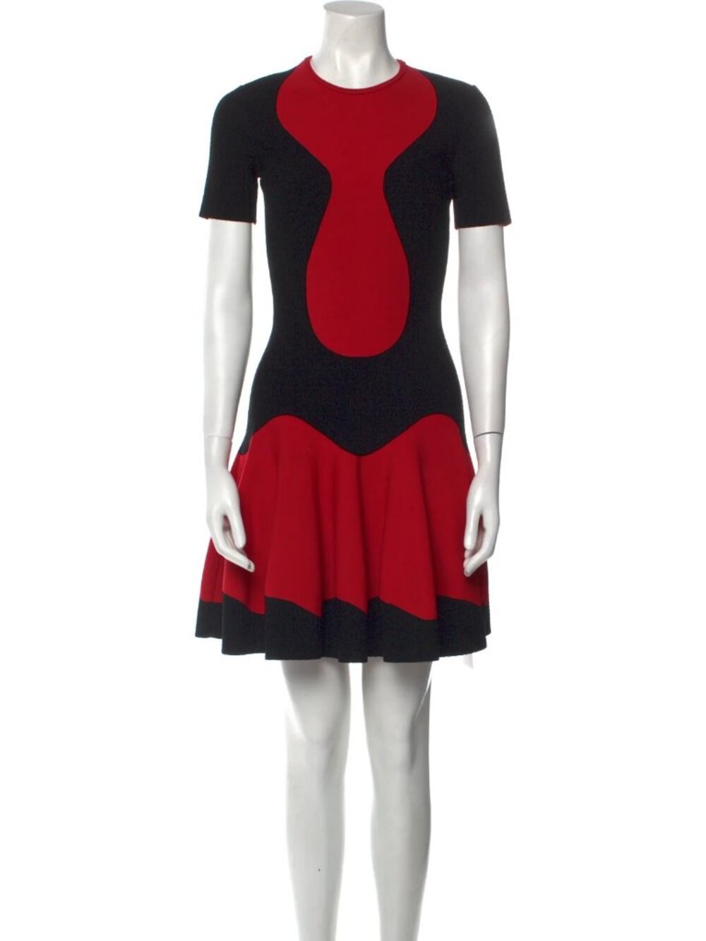 Alexander McQueen  Colorblock Pattern Mini Dress  Black | Size: XS  Very Good